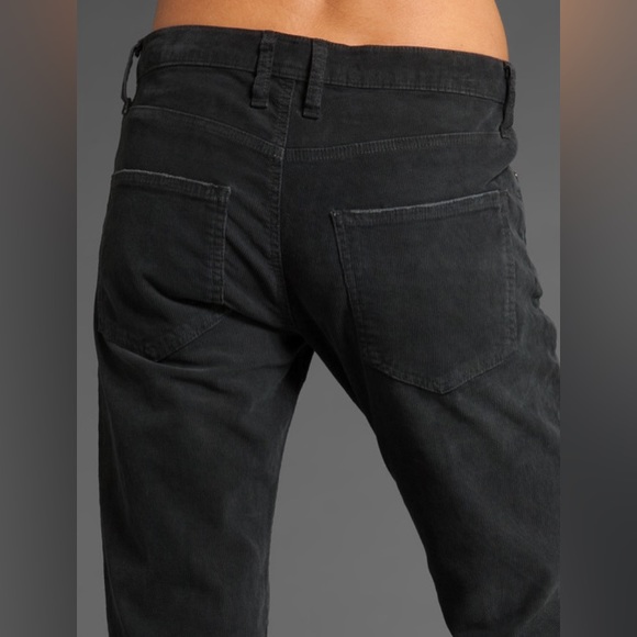 Current Elliott Boyfriend Corduroy Pants in Black, xs 24 - Made in USA - Picture 3 of 7